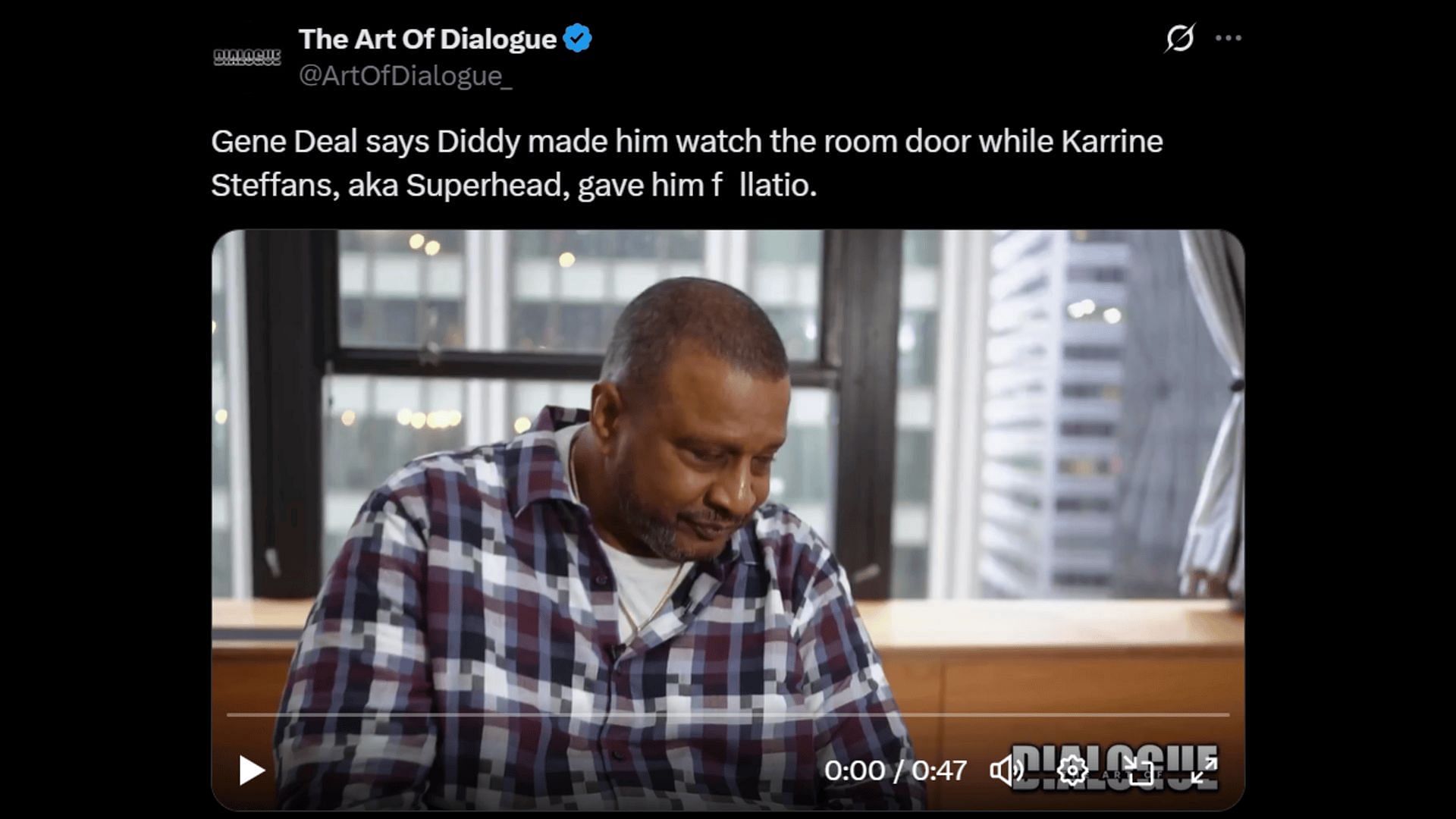 Gene Deal comments on Karrine Steffans' relation with Sean Combs. (Image via X)